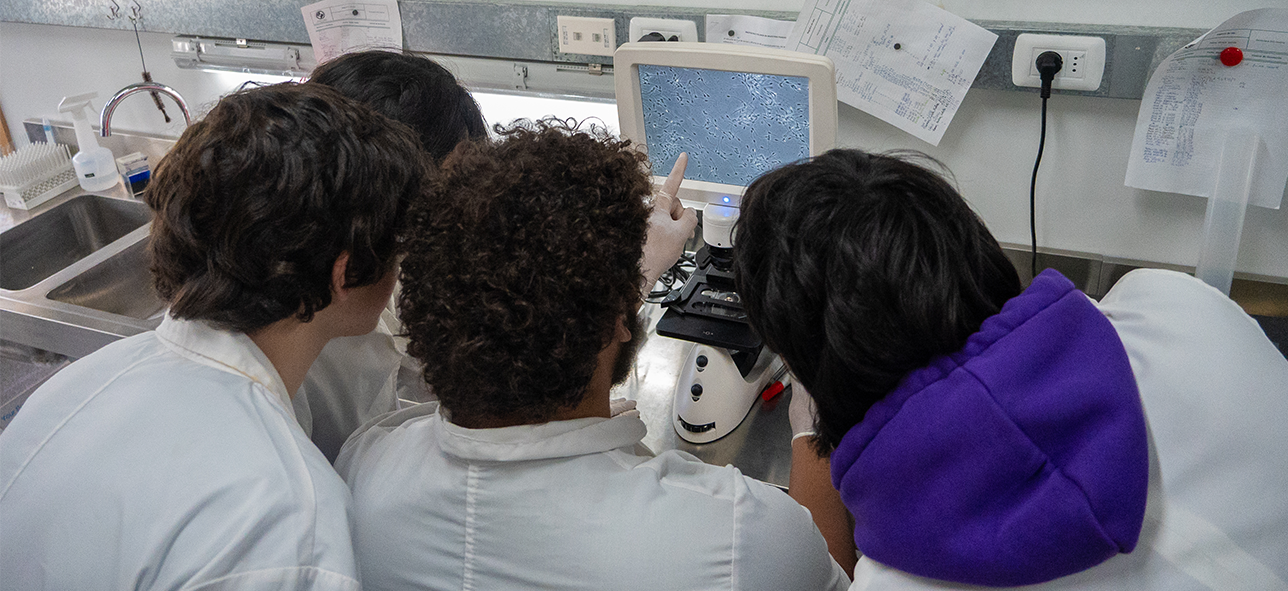 Estudiantes realizando experimentos.